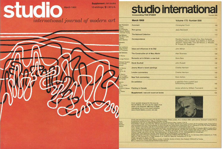 Studio International, March 1968, Volume 175 Number 898. Cover image: Cover specially designed for this issue by Kenneth Martin.
