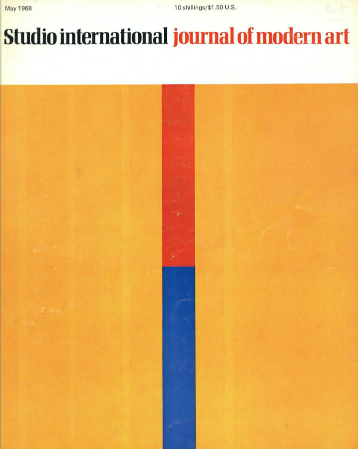 Studio International, May 1968, Volume 175 Number 900. Cover image: Cover specially designed for this issue by John Plumb.