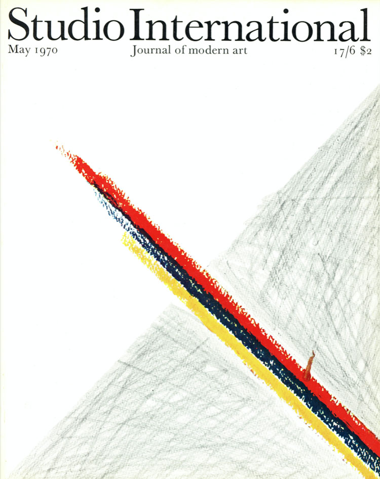Studio International, May 1970, Volume 179 Number 922. Cover designed by Alexander
Liberman.