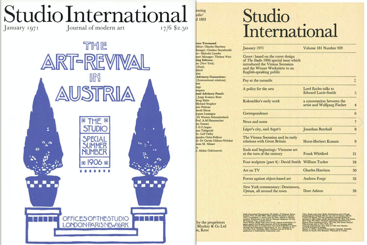 Studio International, 1971, January 1971, Volume 181 Number 929.