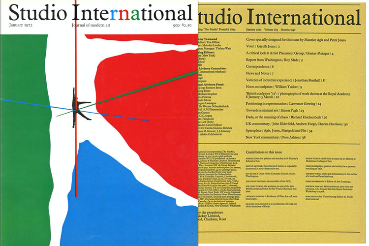 Studio International, 1972, January 1972, Volume 183 Number 940. Cover specially designed for this issue by Maurice Agis and Peter Jones.