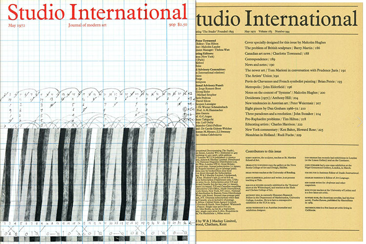 Studio International, 1972, May 1972, Volume 183 Number 944. Cover specially designed for this issue by Malcolm Hughes.
