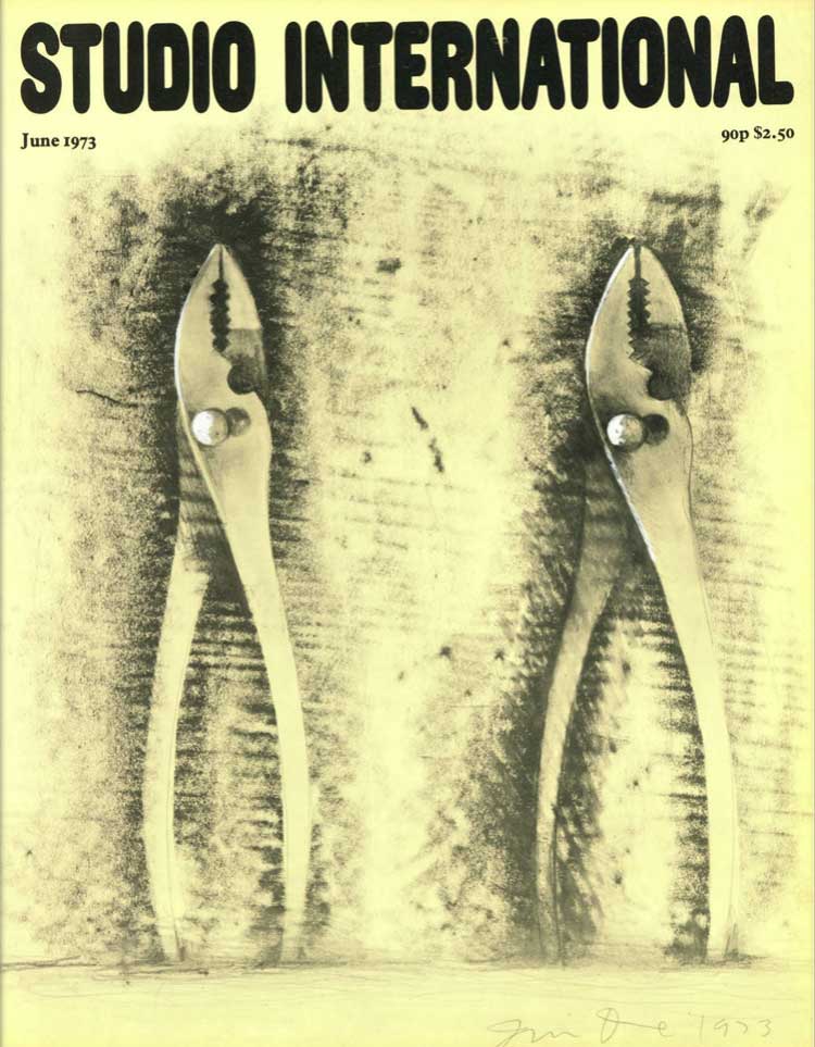 Studio International, 1973, June 1973, Volume 185 Number 956. Cover: specially designed for this issue by Jim Dine.