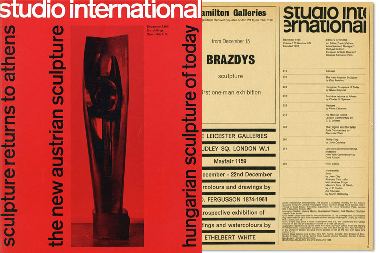 Studio International, December 1965, Volume 170 Number 872.