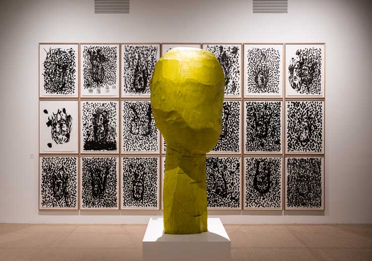 Georg Baselitz: A Life in Print, installation view, Kode. Photo: Thor Brødreskift. © Georg Baselitz.