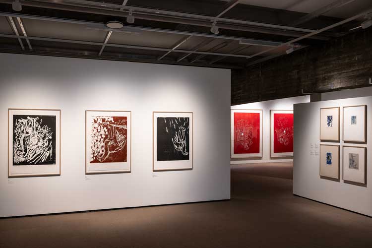 Georg Baselitz: A Life in Print, installation view, Kode. Photo: Thor Brødreskift. © Georg Baselitz.