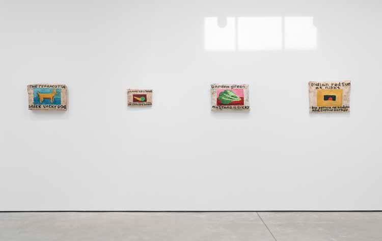 Sophie Barber, Mackerel sky, mackerel sky, never long wet, never long dry, installation view, Hastings Contemporary, 27 September 2025 – 15 March 2026. Courtesy Alison Jacques. Photo: Michael Brzezinski.