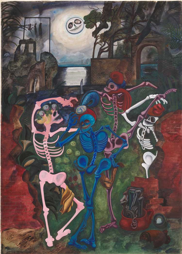 Edward Burra, Dancing Skeletons, 1934. Tate, Purchased 1939. © The estate of Edward Burra, courtesy Lefevre Fine Art, London.