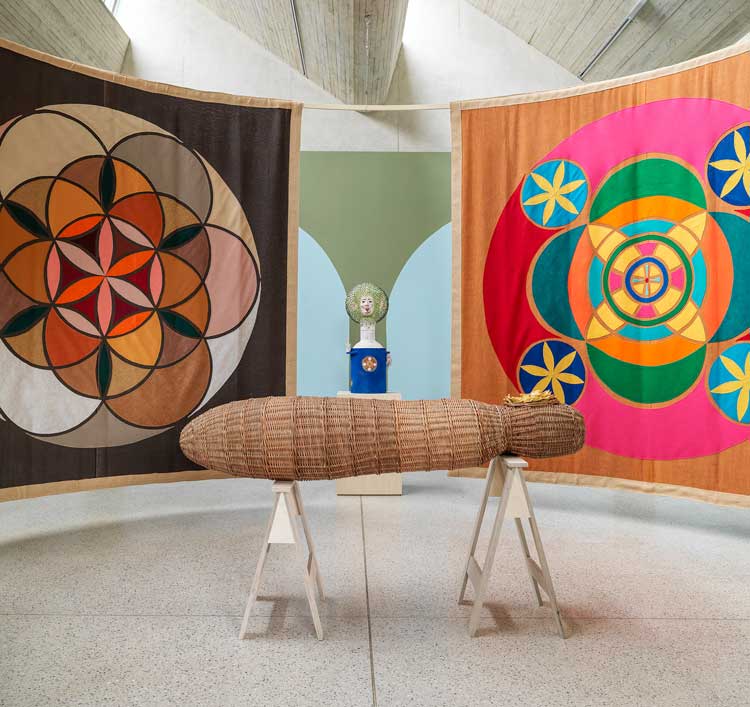 Jonathan Baldock, They tried to bury me, They didn't realise I was a seed, 2023. Installation view, Yorkshire Sculpture Park. Courtesy the artist; Stephen Friedman Gallery, London and New York and Yorkshire Sculpture Park. Photo: © Mark Reeves.
