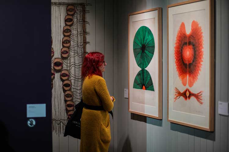 Tadek Beutlich: On and Off the Loom, installation view, Ditchling Museum of Art and Craft, 18 January – 22 June 2025. Photo: Phoebe Wingrove.