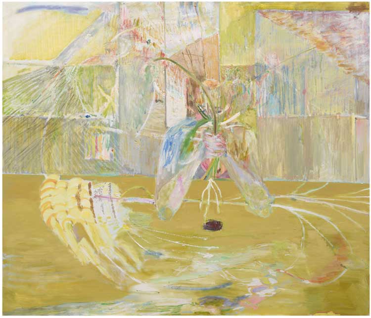 Gabriella Boyd. Retina (Accordion city), 2024. Oil on linen, 180 x 210 cm. Photo: Peter Mallett.
