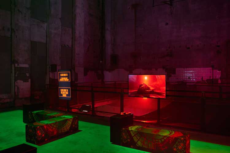 Danielle Brathwaite-Shirley, The Soul Station, 2024. Installation view at Halle am Berghain, Berlin. Commissioned by LAS Art Foundation. Courtesy the artist; LAS Art Foundation. Photo: Alwin Lay.