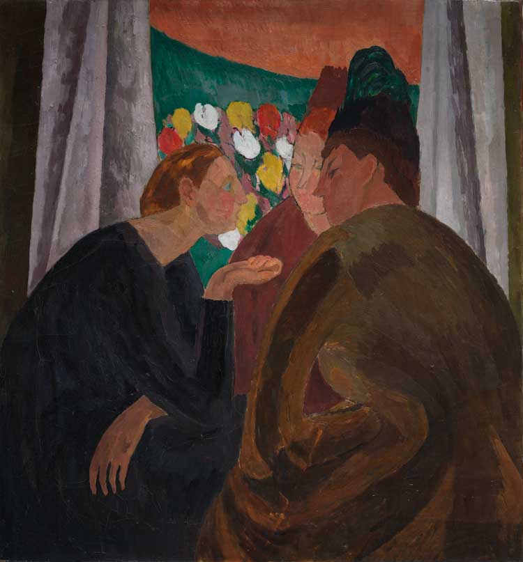 Vanessa Bell, A Conversation, 1913–16. Oil on canvas. The Courtauld, London (Samuel Courtauld Trust). © Estate
of Vanessa Bell. All rights reserved, DACS 2024.