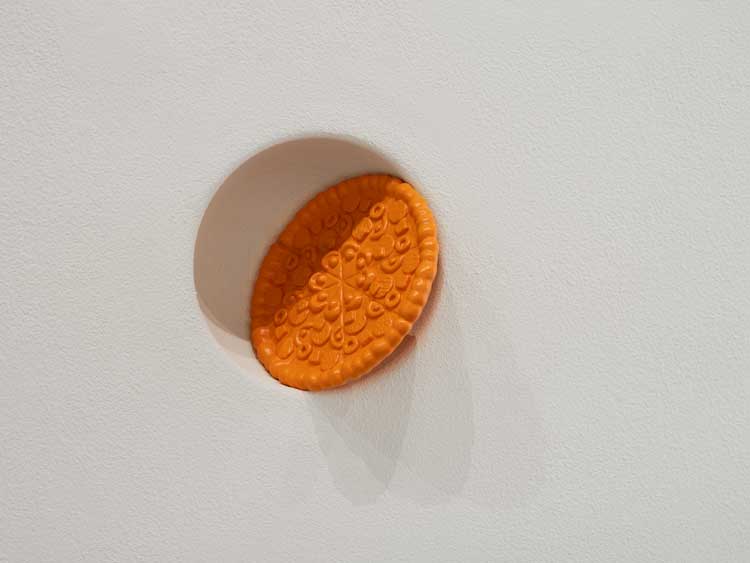 6:1 (orange). Polyamide plastic, paint. Installation view, Hildigunnur Birgisdóttir: That’s a Very Large Number: A Commerzbau, Iceland Pavilion, Arsenale, Venice, April 2024. Photo: Ugo Carmeni.