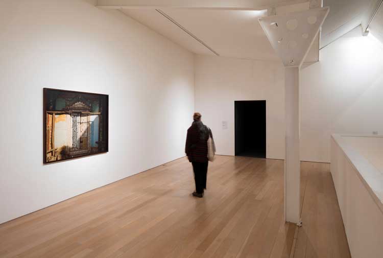 Zarina Bhimji. Shadows and disturbances, 2007 (left) and Untitled (A sketch), 1999. Courtesy Fruitmarket, Edinburgh. Collection of the Government Art Collection. © Zarina Bhimji. All Rights Reserved, DACS/Artimage 2023. Photo: Ruth Clark.