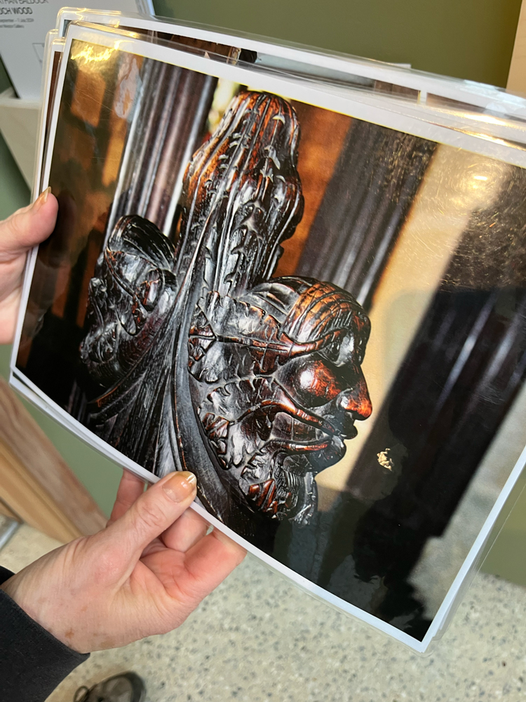Photography of carvings from Wakefield Cathedral that inspired some works. Photo: Veronica Simpson.