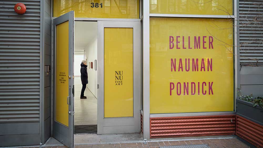Installation view, Bellmer Nauman Pondick: Material Desire, a collaboration with Ubu Gallery, New York, Sonnabend, New York, and Nunu Fine Art, New York / Taipei. Photo: Martin Seck, courtesy Nunu Fine Art, New York / Taipei.