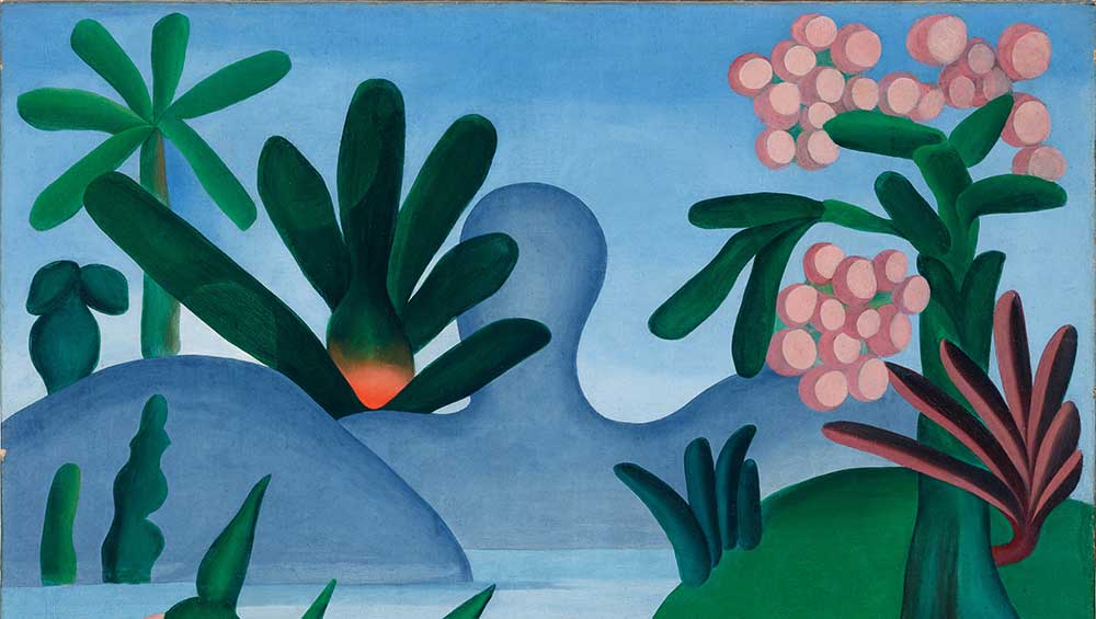 Tarsila do Amaral, Lake, 1928 (detail). Oil on canvas, 75.5 x 93 cm. Collection of Hecilda and Sérgio Fadel. Photo: Jaime Acioli. © Tarsila do Amaral S/A.