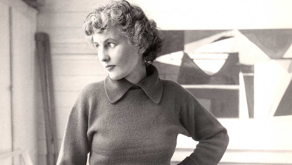 Wilhelmina Barns-Graham in her Porthmeor studio in St Ives c1947. © Wilhelmina Barns-Graham Trust.