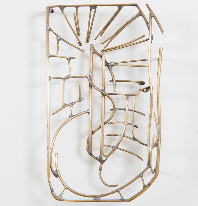 Sara Barker. climb, 2020. Brass metal work, 13 x 8 x 4 cm. Photo: Mike Bolam.