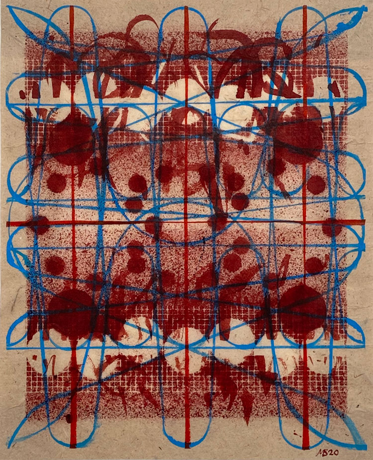 Matthew Burrows. Drawing included on #ArtistSupportPledge, from the In and Through Series, 2020. Ink on handmade paper, 26 x 21 cm. © Matthew Burrows.
