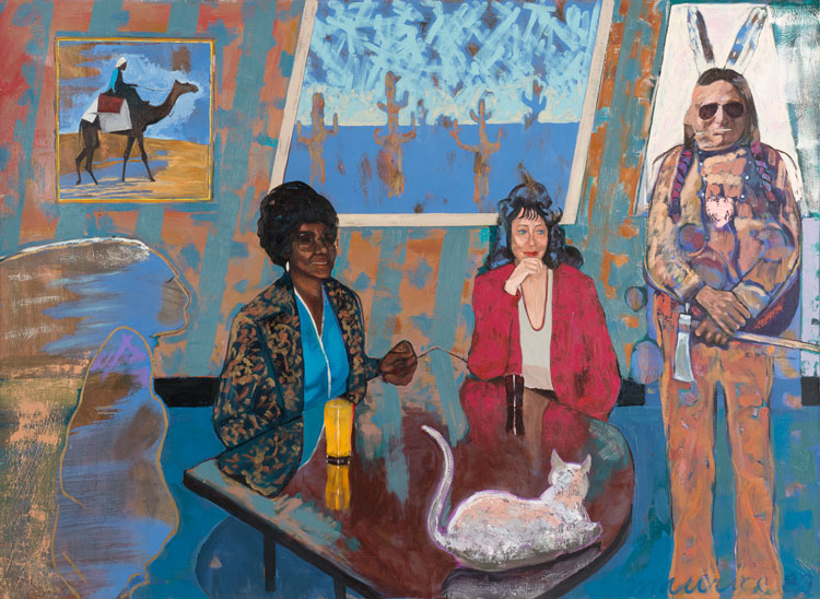 Maurice Burns. Various Forms of Association, 1989. Oil on canvas, 55 3/4 x 75 3/4 x 1 1/2 in. Image courtesy the artist and Gerald Peters Contemporary.