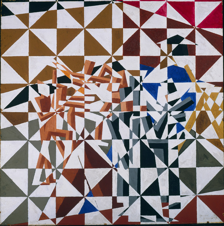 David Bomberg. Ju-Jitsu, c1913. Oil on board, 61.9 × 61.9 cm. Tate, London. Presented by the Trustees of the Chantrey Bequest 1963. © Tate.