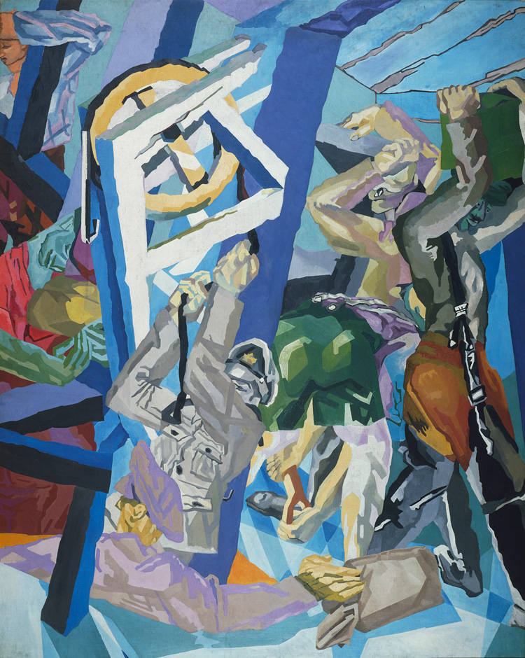 David Bomberg. Study for Sappers at Work: A Canadian Tunnelling Company, Hill 60, St Eloi, c1918-19. Oil on canvas, 304.2 × 243.8 cm. Tate, London. Purchased 1959. © Tate.