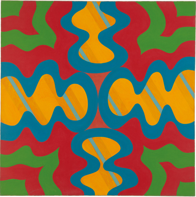 Imre Bak. Composition, 1967. Acrylic on canvas, 120 x 120 cm (47 1/4 x 47 1/4 in). Photo courtesy Mayor Gallery.