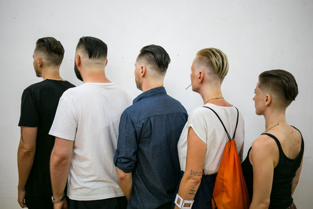 Vanessa Brazeau. Skin-fade disconnected slick-back. Image: Janez Klenovsek for the Fotopub exhibition at Simulaker Gallery, Novo Mesto, SI, 2018.