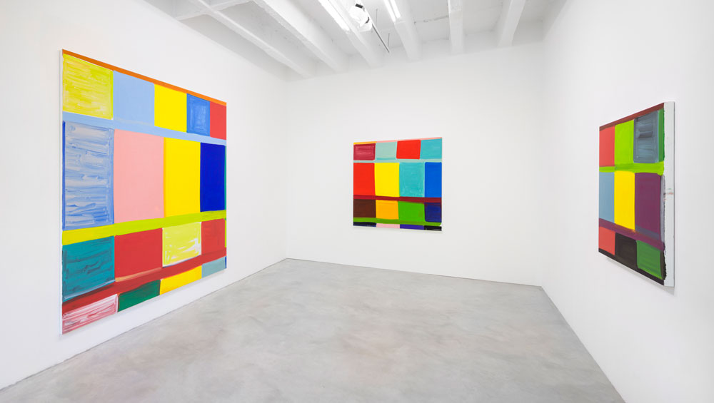 Stanley Whitney: Paintings. Installation view, Galerie Nordenhake, 2018. Courtesy the artist and Galerie Nordenhake Berlin / Stockholm. Photograph: Gerhard Kassner.
