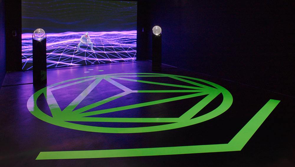 Zach Blas, Contra-Internet, 2017. Installation view. Commissioned by Gasworks; Art in General, New York; and MU, Eindhoven. Courtesy of the artist. Photograph: Andy Keate.