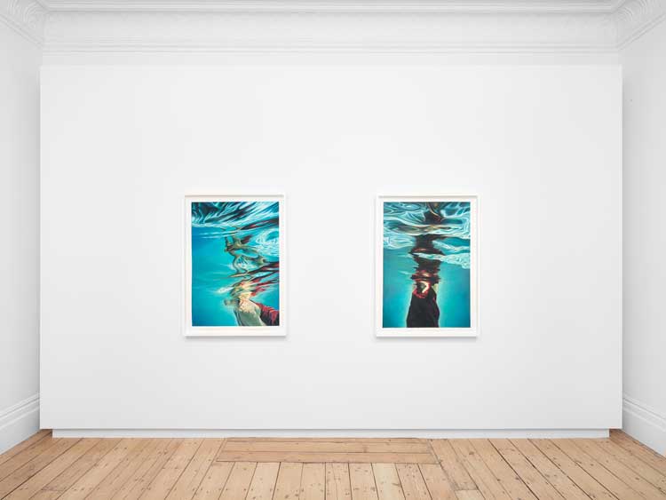 Beneath the Surface, installation view, Lehmann Maupin, London, 2023. Works by Calida Rawles. Photo: Eva Herzog.