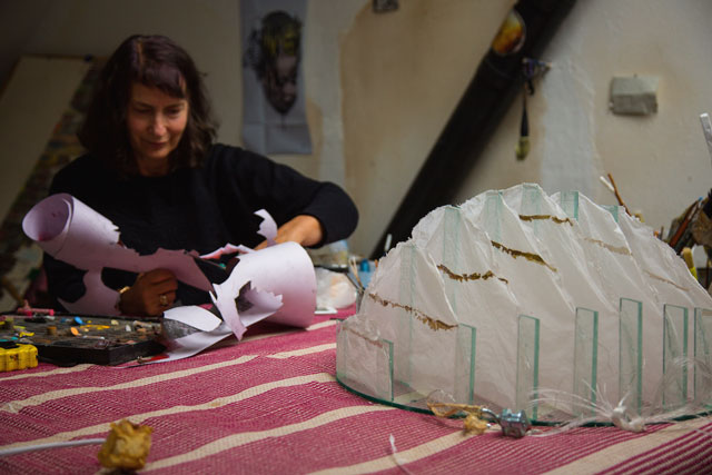 Regine Bartsch in her studio, 2016. Photograph: Alan Landers.