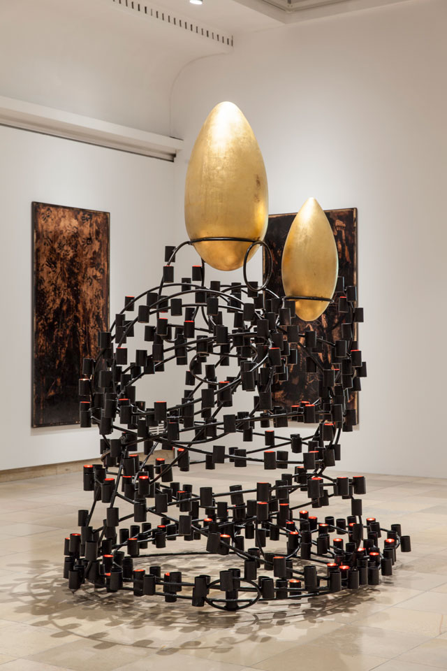 Michael Buthe. Holy Night of Virginity, 1992. Installation view, Haus der Kunst (detail). Photograph: Maximilian Geuter.
© VG Bild-Kunst, Bonn, 2016.