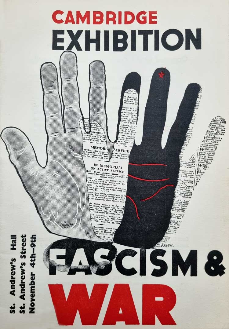 Edward McKnight Kauffer, Design for Cambridge Exhibition Against War and Fascism, 1935.