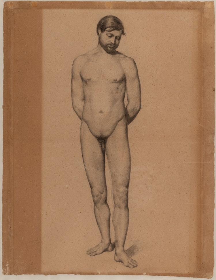 Paul Cezanne, Male, Academy, 1862. Graphite on paper, 61.5 x 47.8 cm. Aix-en-Provence, musée Granet, fonds de l’École de dessin, 1862. © Claude Almodovar / musée Granet, Ville d'Aix-en-Provence.