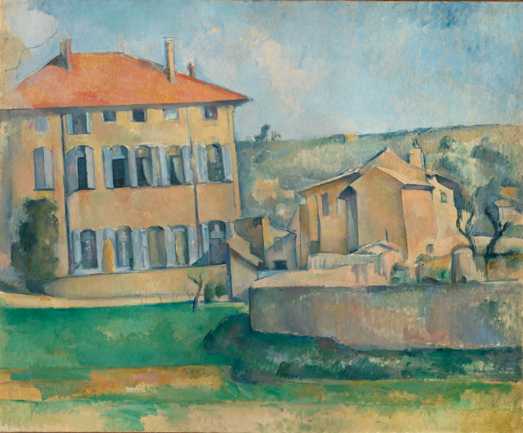 Paul Cezanne, Maison et ferme du Jas de Bouffan, 1885-87. Oil on canvas, 60.8 x 73.8 cm. National Gallery Prague. © National Gallery Prague 2025.