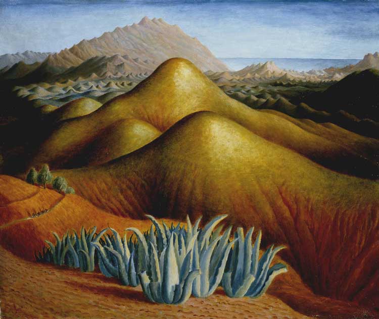 Dora Carrington, Spanish Landscape with Mountains, c1924. Oil on canvas. Tate: Bequeathed by Frances Partridge 2004. Photo: Tate.
