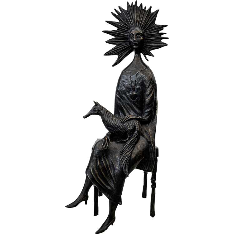 Leonora Carrington. Woman with Fox, 2010. Bronze sculpture, 92 x 34 x 32 cm. Courtesy of the Leonora Carrington Council and rossogranada.