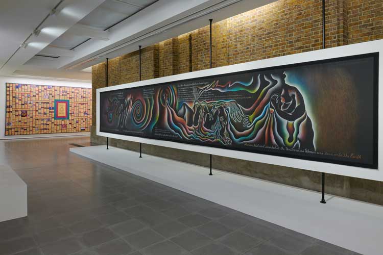 Judy Chicago: Revelations, 2024. Installation view, Serpentine North. © Judy Chicago/Artists Rights Society (ARS), New York. Photo: Jo Underhill. Courtesy Judy Chicago and Serpentine.