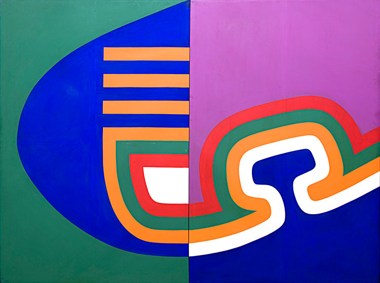 Mohammed Chabâa, Composition, 1975, Acrylic paint on media, 152 x 202 cm. Société Générale Maroc. © Chabâa Foundation.