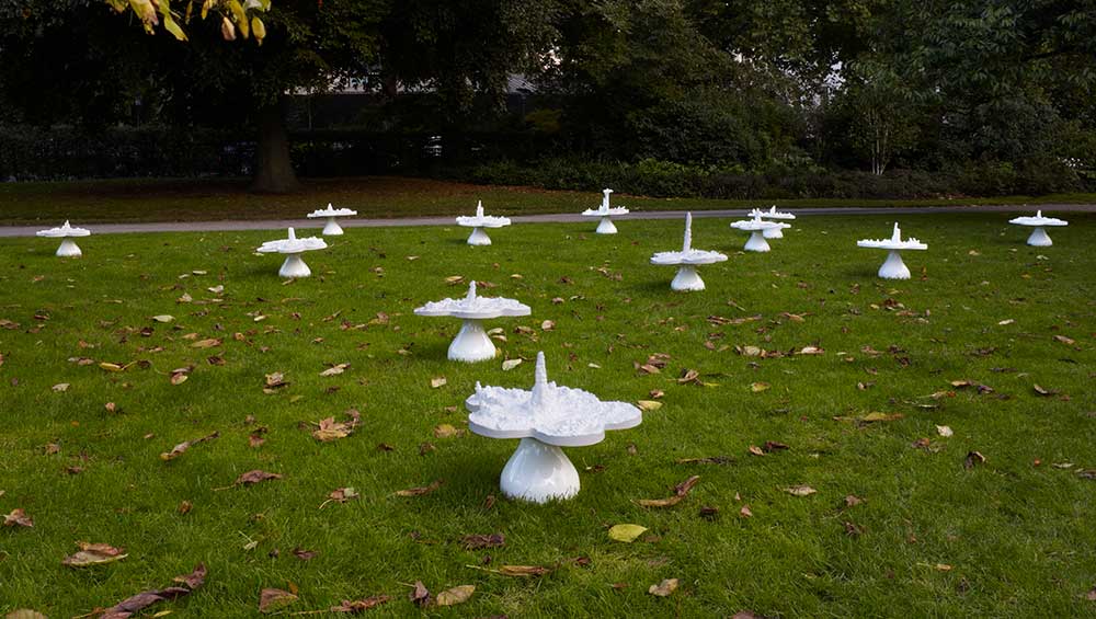 Helen Chadwick, Piss Flowers, 1991-2. Installation at Frieze, 2013. © Estate of Helen Chadwick. Courtesy of Richard Saltoun Gallery, London, Rome and New York. Photo: Peter White.