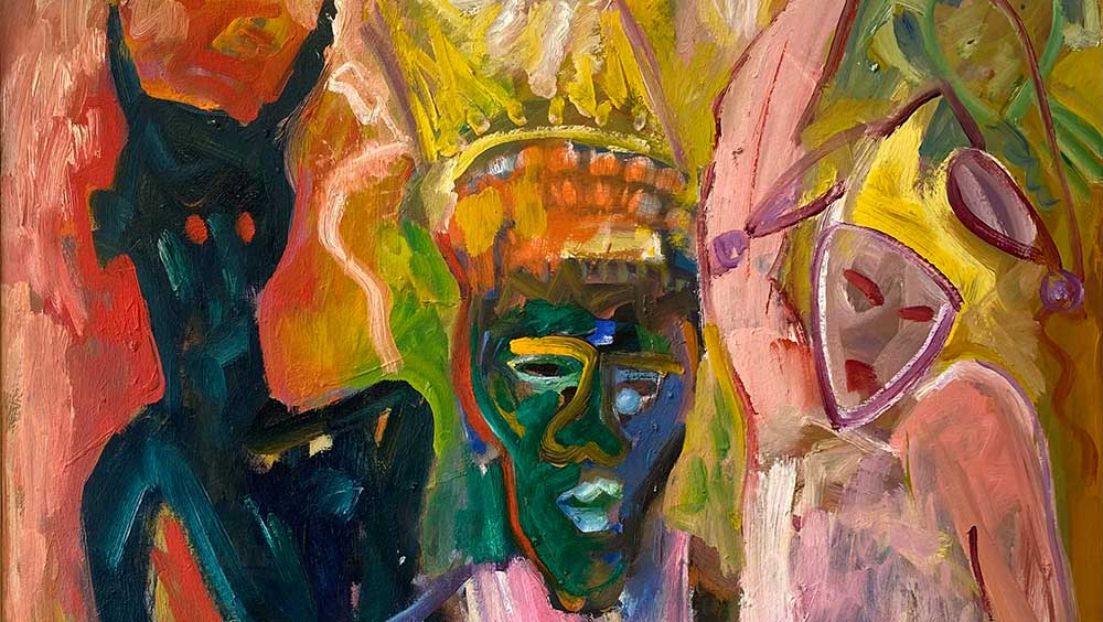 John Lyons, Mama Look A Mas Passin, 1990. Oil on canvas. Courtesy the artist.