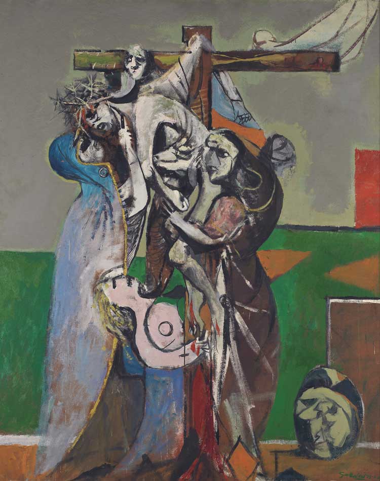 Graham Vivian Sutherland, The Deposition, 1946. Oil on millboard, 152 x 121.9 cm. © The estate of Graham Sutherland. Image credit: © The Fitzwilliam Museum, Cambridge.