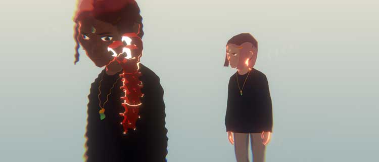 Ian Cheng, Life After BOB: The Chalice Study (still), 2021. Real-time live animation, colour, sound, 48 min. Commissioned by LAS (Light Art Space), The Shed and Luma Arles. Courtesy of the artist.