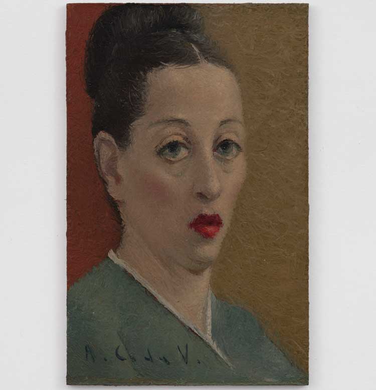 Antonio Calderara. Testa di donna, 1948. Oil on board, 17 x 10.8 cm (6 3/4 x 4 1/4 in). © Estate of Antonio Calderara. Courtesy Lisson Gallery.