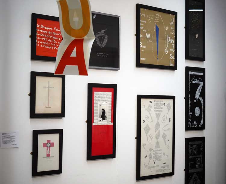 Henri Chopin: The (Almost) Complete Books, Zines and Multiples (1957-2007), installation view, the Leicester Gallery, De Montfort University, 27 November 2021 – 29 January 2022. Photo: Bronac Ferran.
