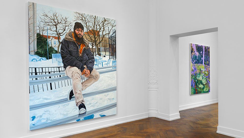 Jordan Casteel. Direct Response, 2021. Oil on canvas, 182.8 × 142.2 × 3.8 cm (72 × 56 × 1.5 in). Photo: Todd-White Art, Courtesy Massimo de Carlo Gallery.