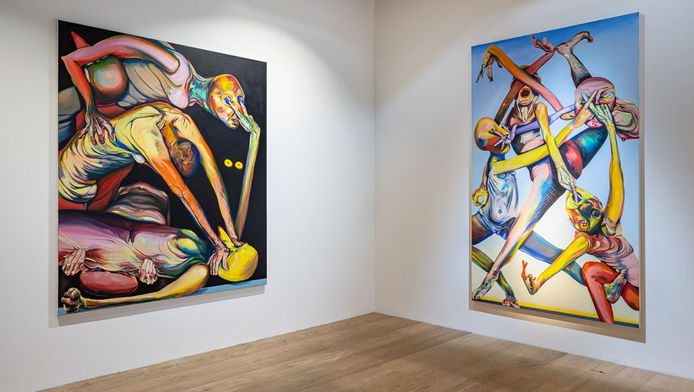 Emma Cousin. Monopoly, 2021. Oil on canvas, 140 x 90 cm. Image courtesy of Niru Ratnam Gallery.